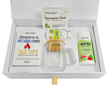 Cargar imagen en el visor de la galería, Dúo Dinámico™ Gift Set | Caja para regalo con magnesio MagicMag®, postasio Kadsorb®, libro ¡Despierta tu Metabolismo! y taza de cristal