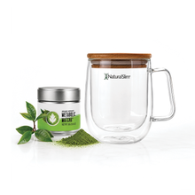 Cargar imagen en el visor de la galería, Taza para bebidas frías o calientes de NaturalSlim® | Double Wall Glass Mug
