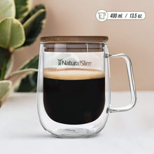 Cargar imagen en el visor de la galería, Taza para bebidas frías o calientes de NaturalSlim® | Double Wall Glass Mug
